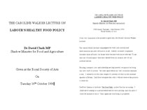 1990: Labour's Healthy Food Policy - PDF